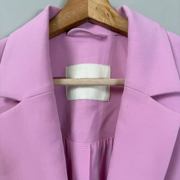 LAPOINTE Matte Crepe Broad Shoulder Blazer Jacket Womens 6 Blossom Pink Chic NWT - Picture 9 of 16